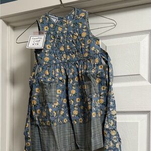 Cornelloki Blue and Yellow Floral Dress